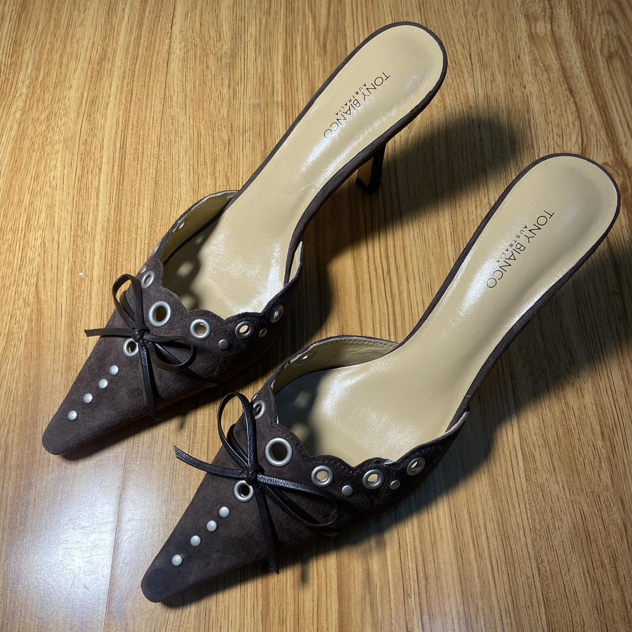 🎀 Tony Bianco Pointed Kitten Heel 🎀 Dark Brown... - Depop