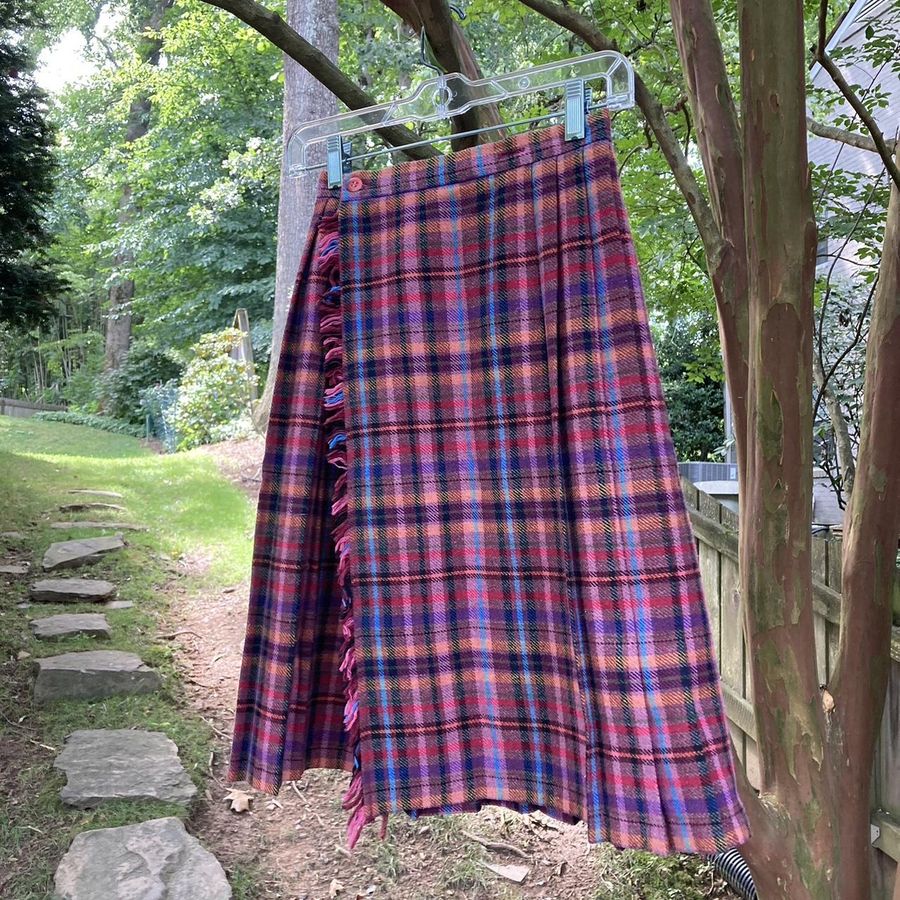 Pink plaid skirt vintage best sale