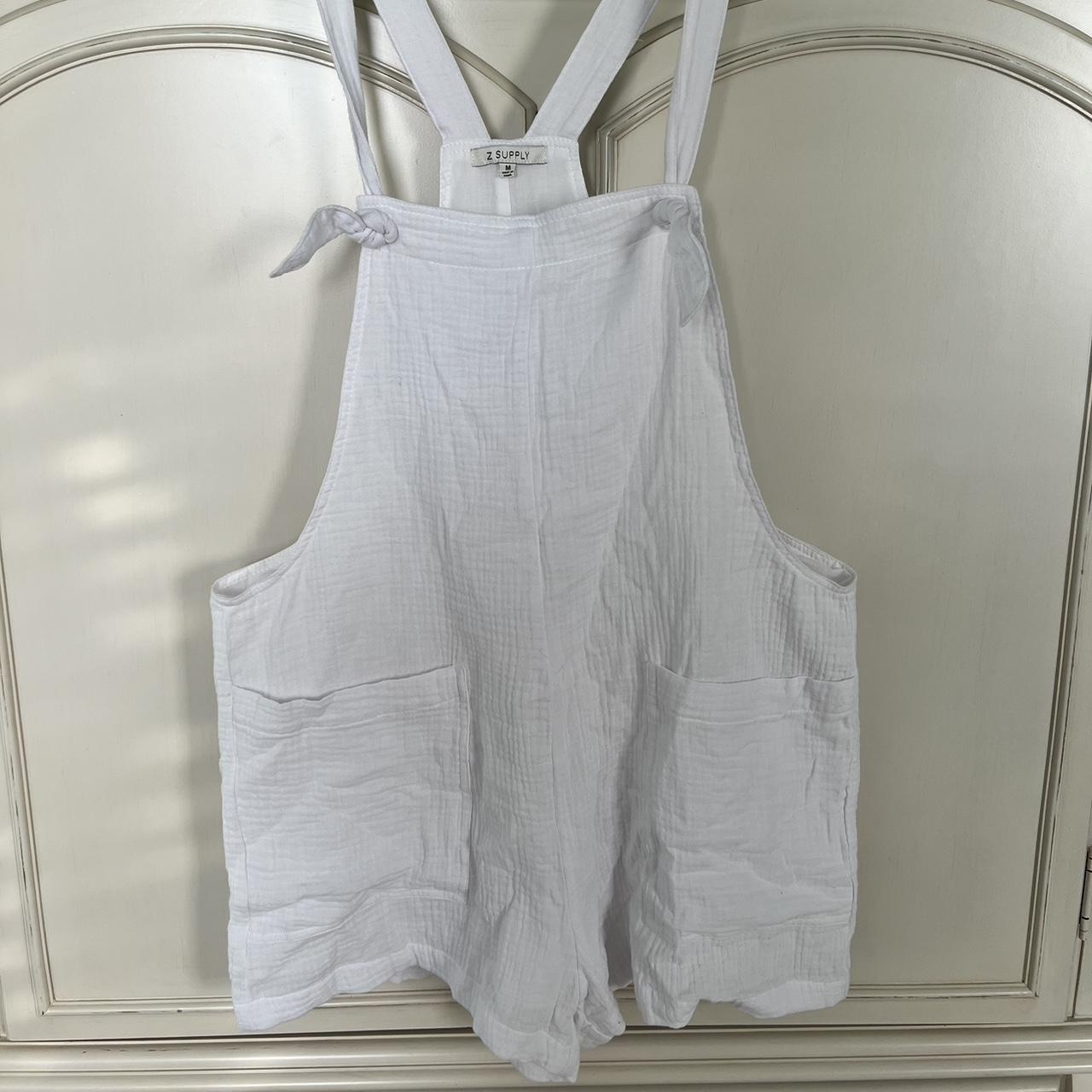 Z Supply Women's White Dungarees-overalls | Depop