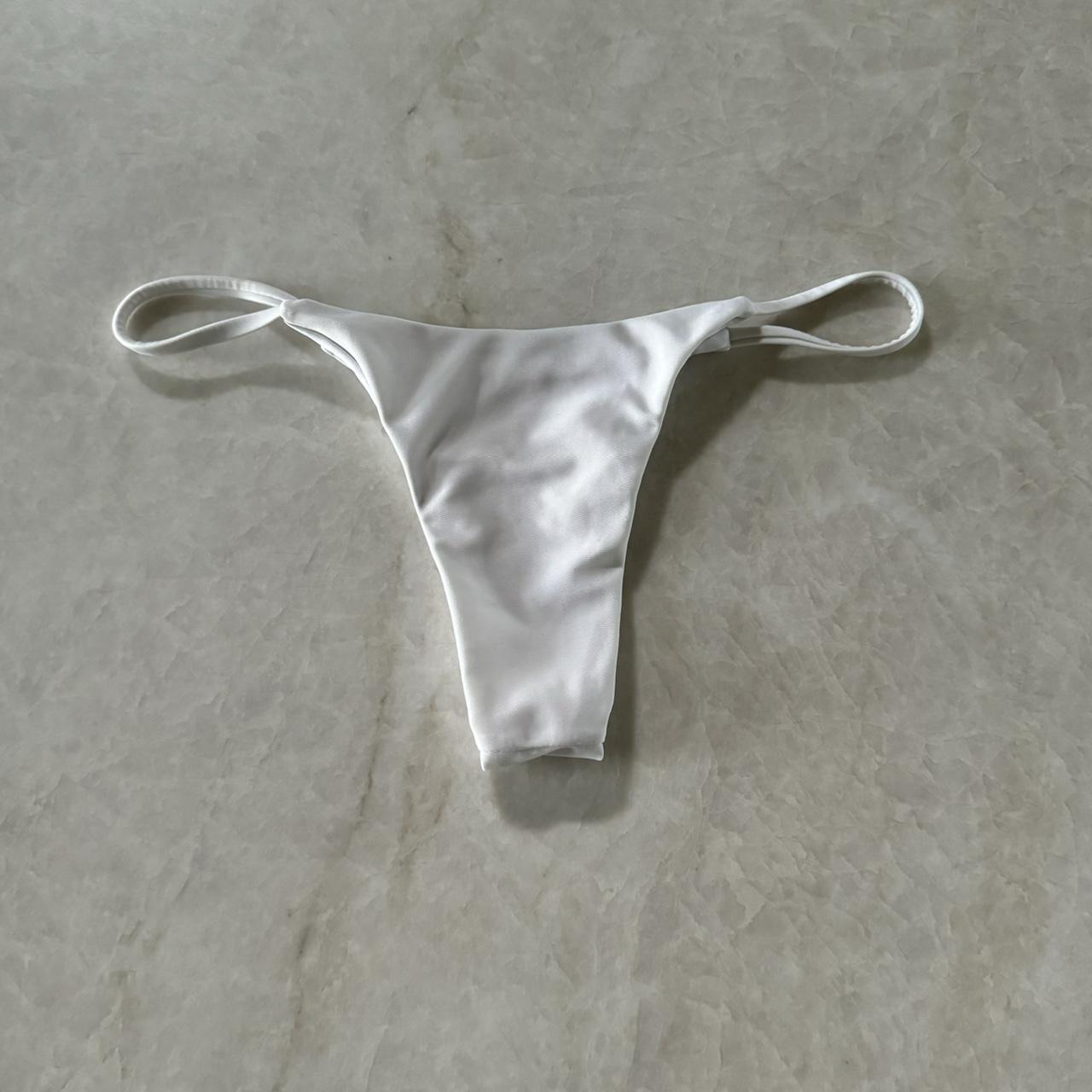 Plain White Bikini Bottoms Worn maybe once not sure. Depop