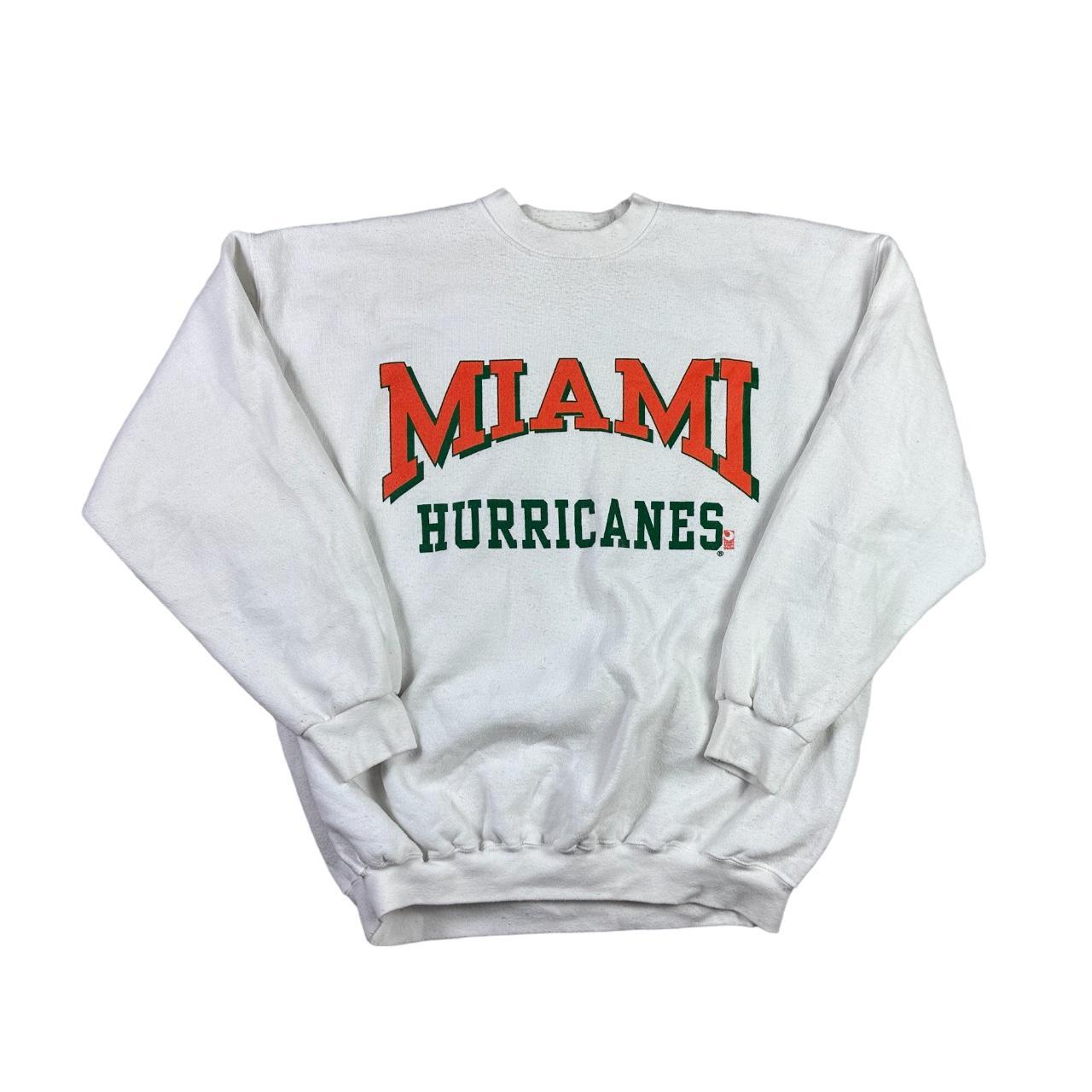 Vintage Miami Hurricanes 90s vintage Tultex Crewneck - Depop