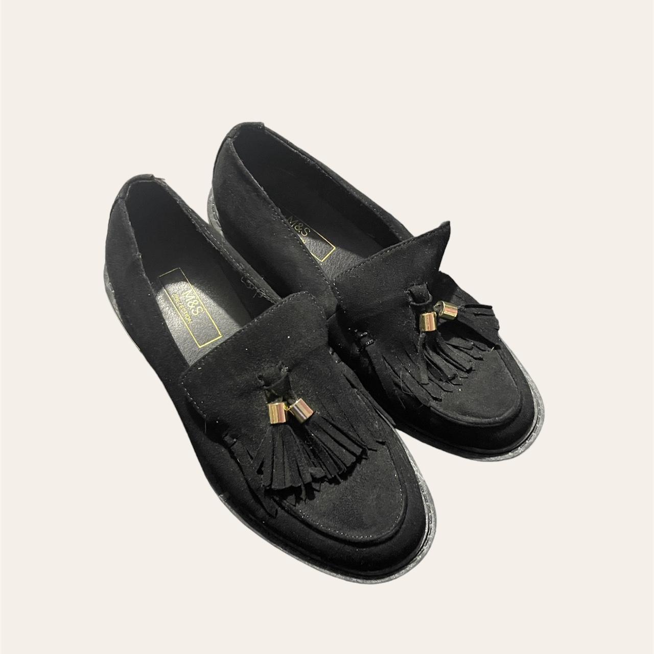 M and s black on sale loafers