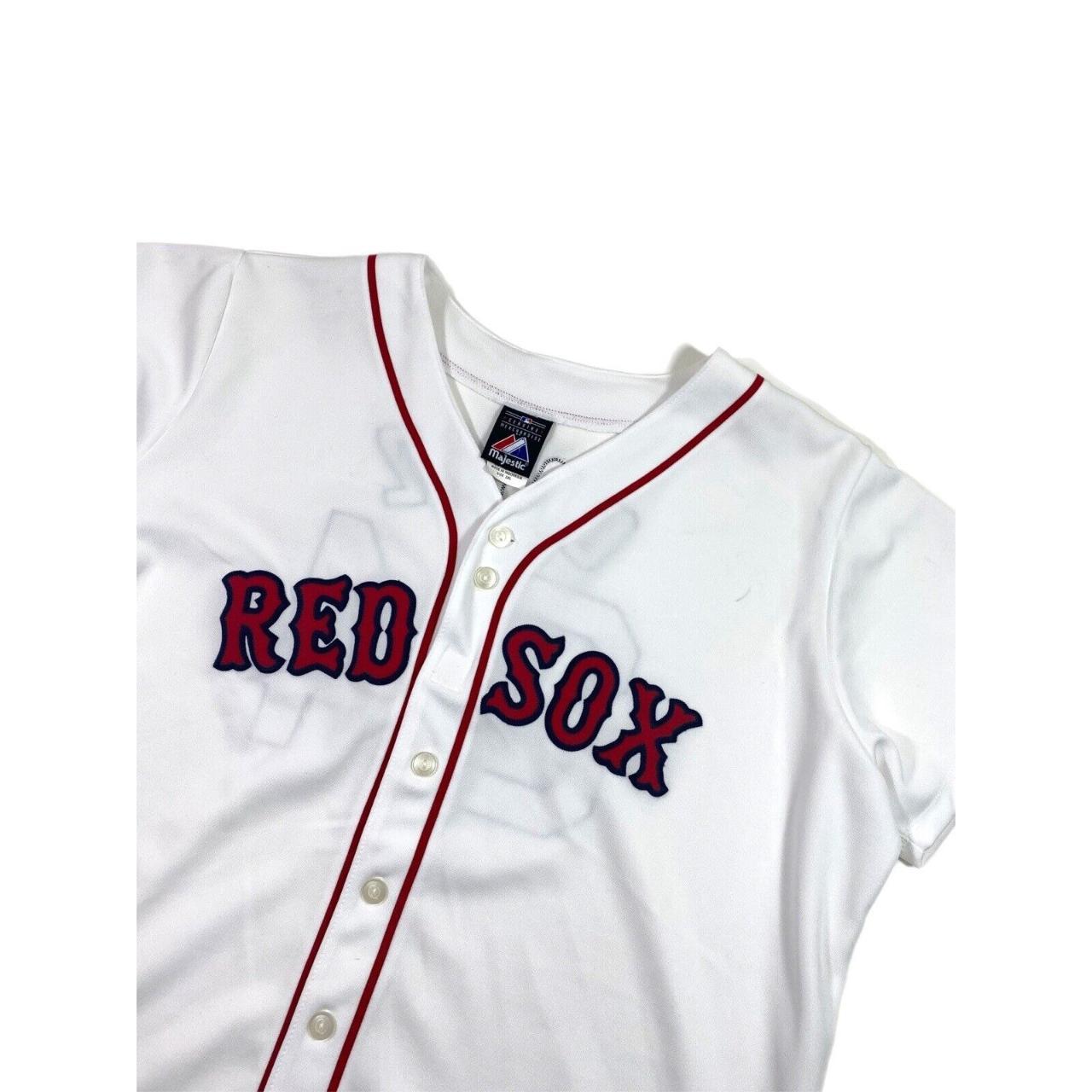 Majestic Boston Red Sox Red 2 Button Up Jersey Size 2XL Long Length Baseball  MLB