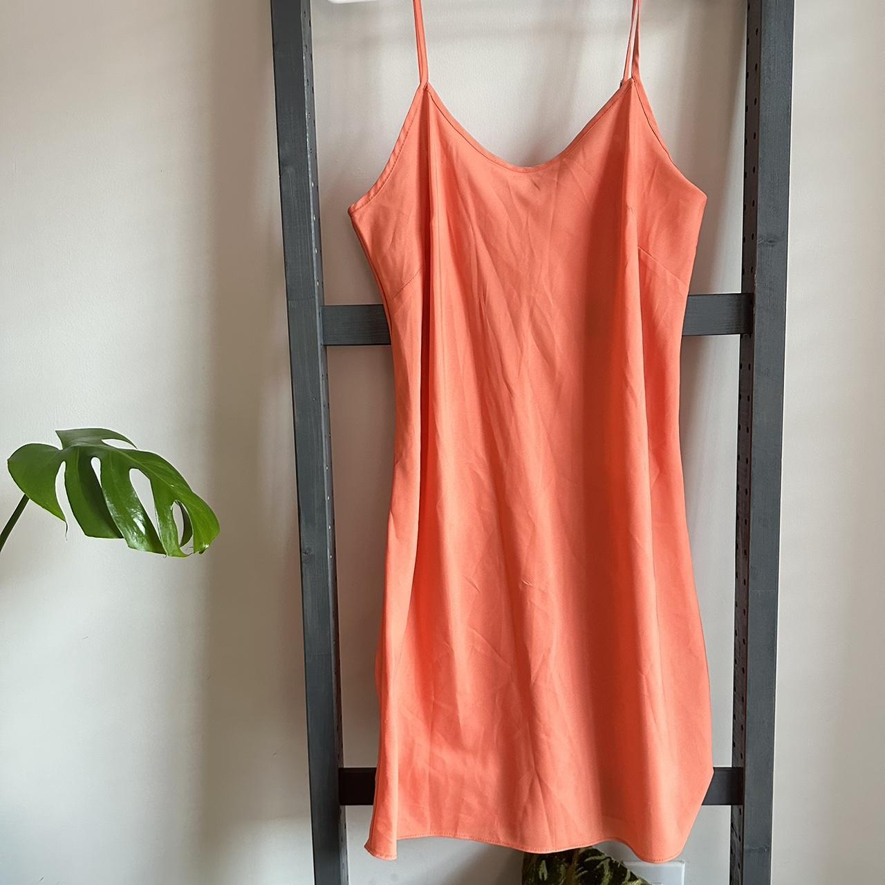 orange slip dress Can be styled so many different... Depop