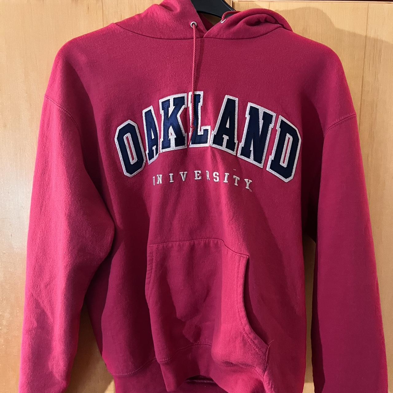 Pink champion hoodie, Oakland university. Really... - Depop