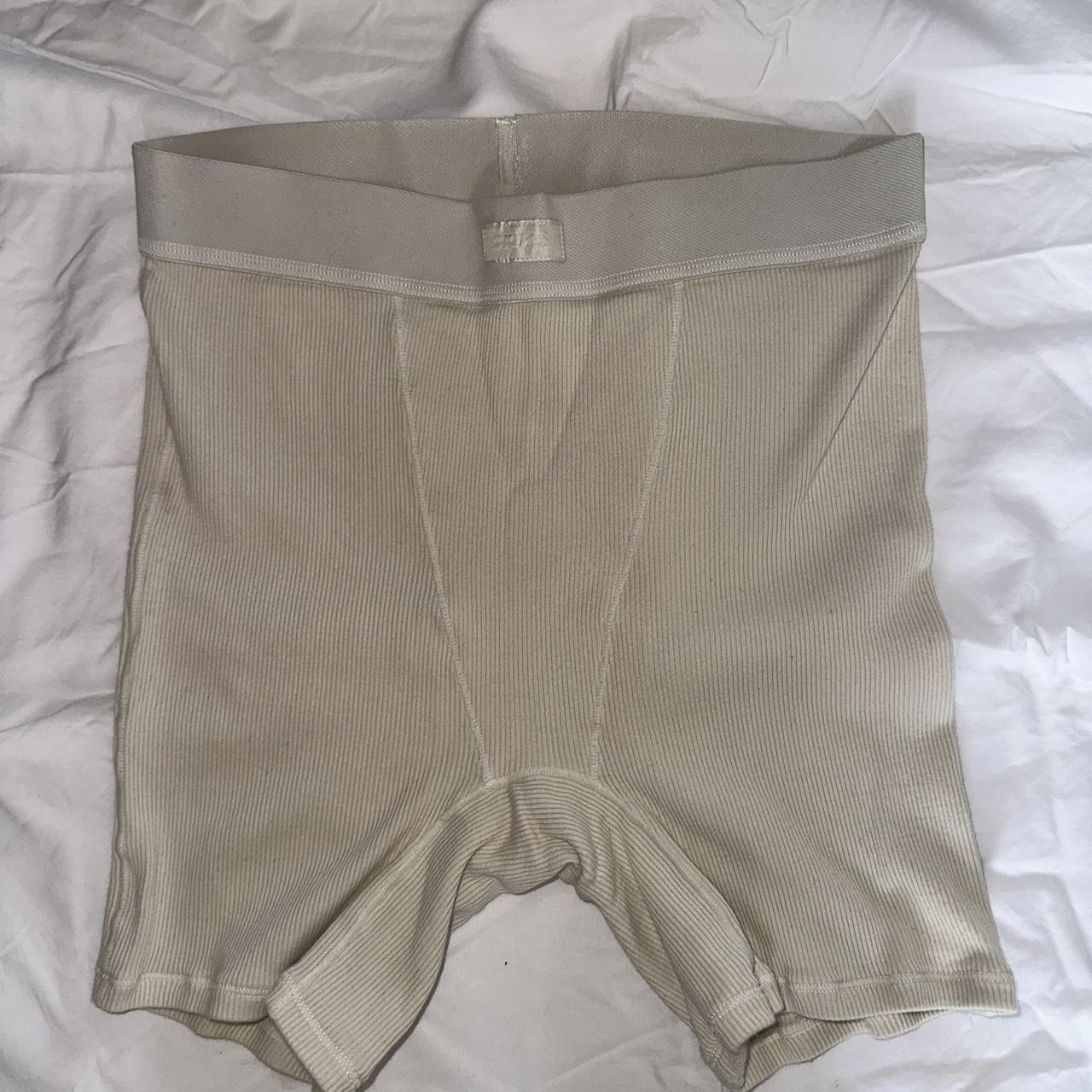 NWOT Skims Cotton Rib Boxer in shade Bone - Size - Depop