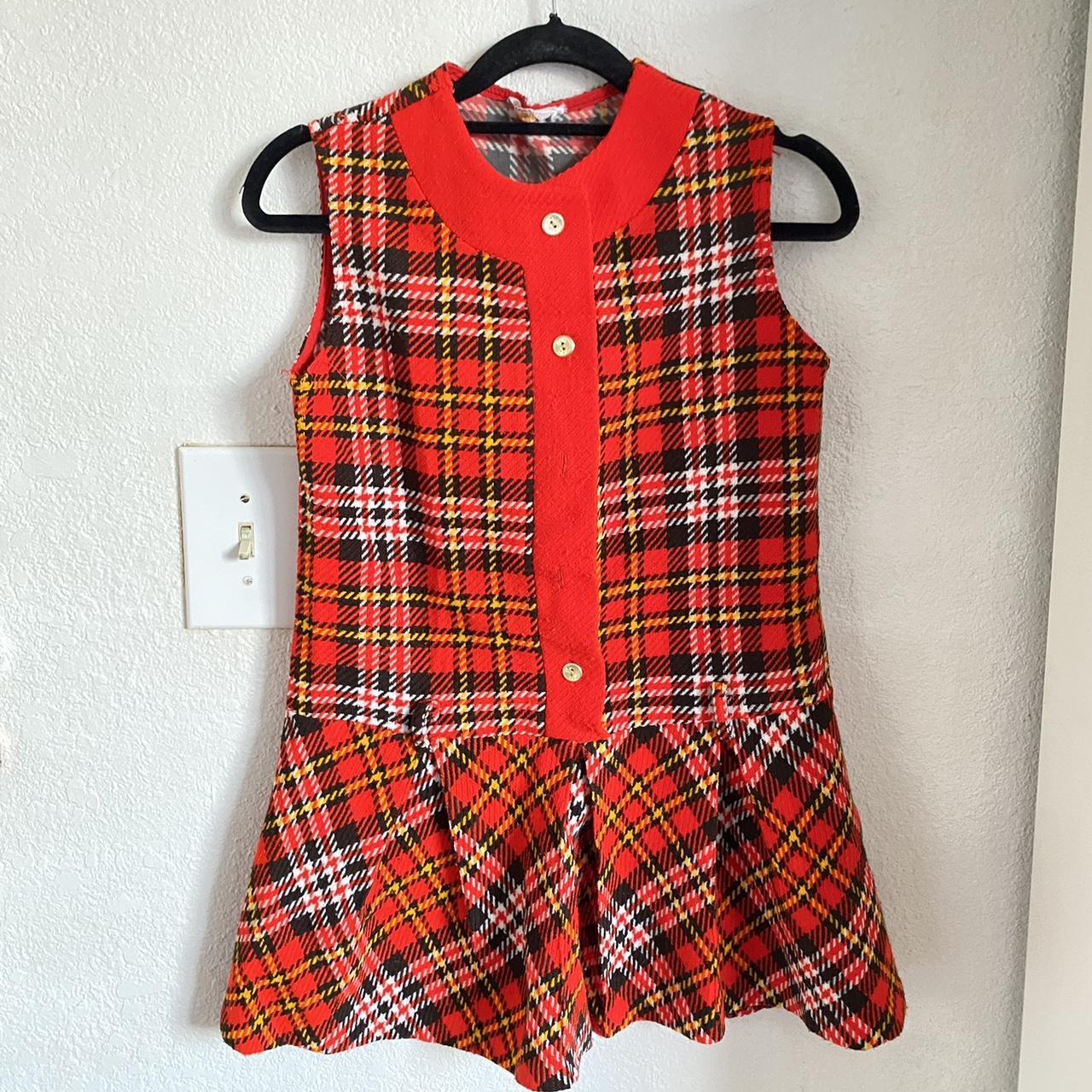 70s orange plaid twee shirt Size small Amazing... - Depop