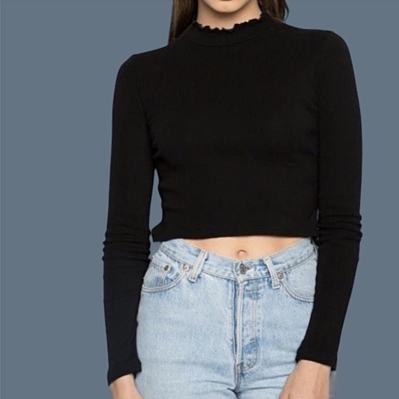 brandy melville mockneck turtleneck lettuce hem