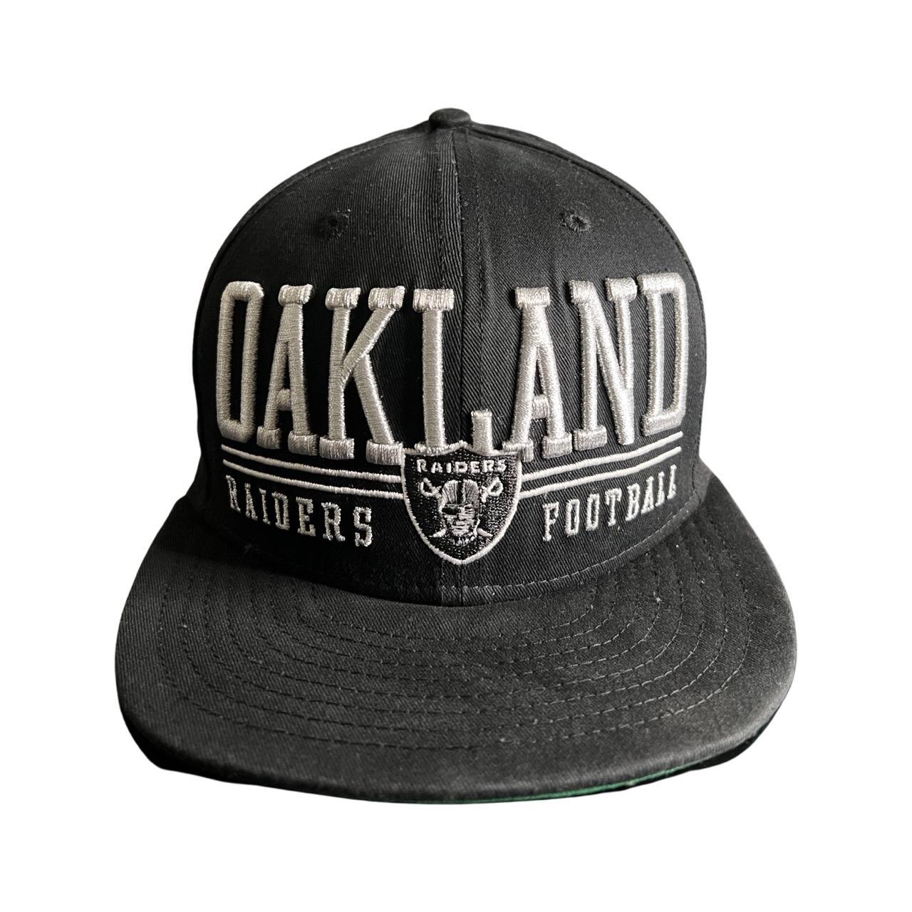 Vintage 1990s Leather Oakland Raiders SnapBack With - Depop