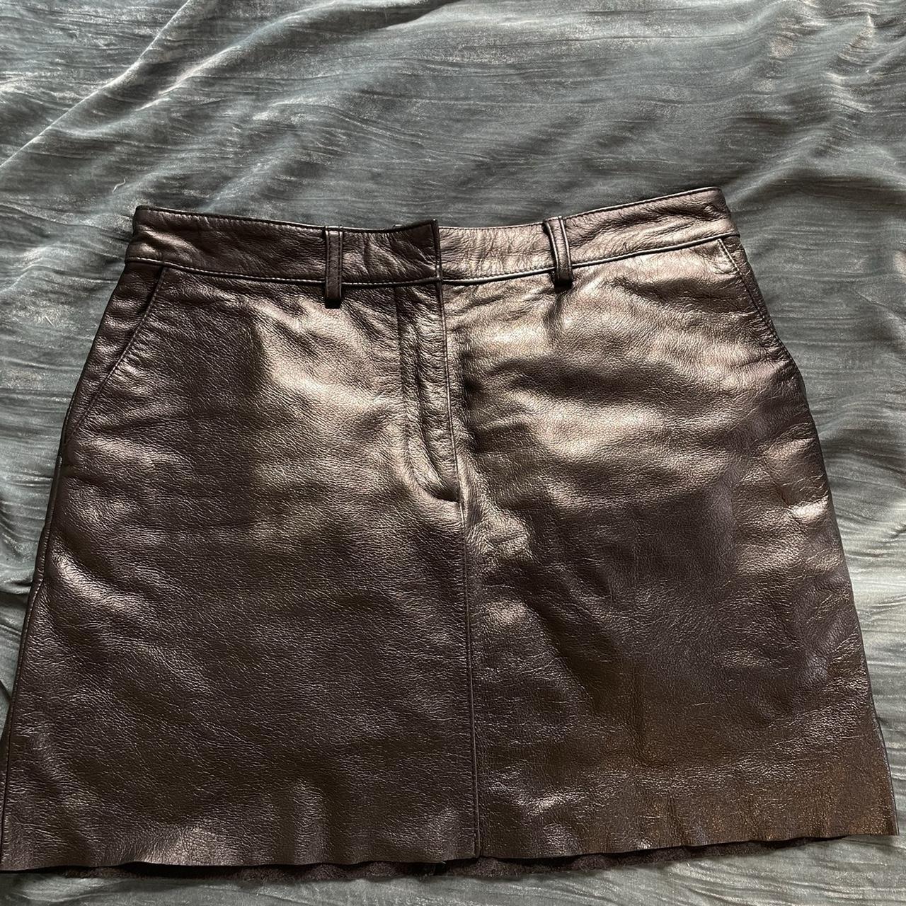 wilson’s leather maxima black mini skirt. size 8... - Depop