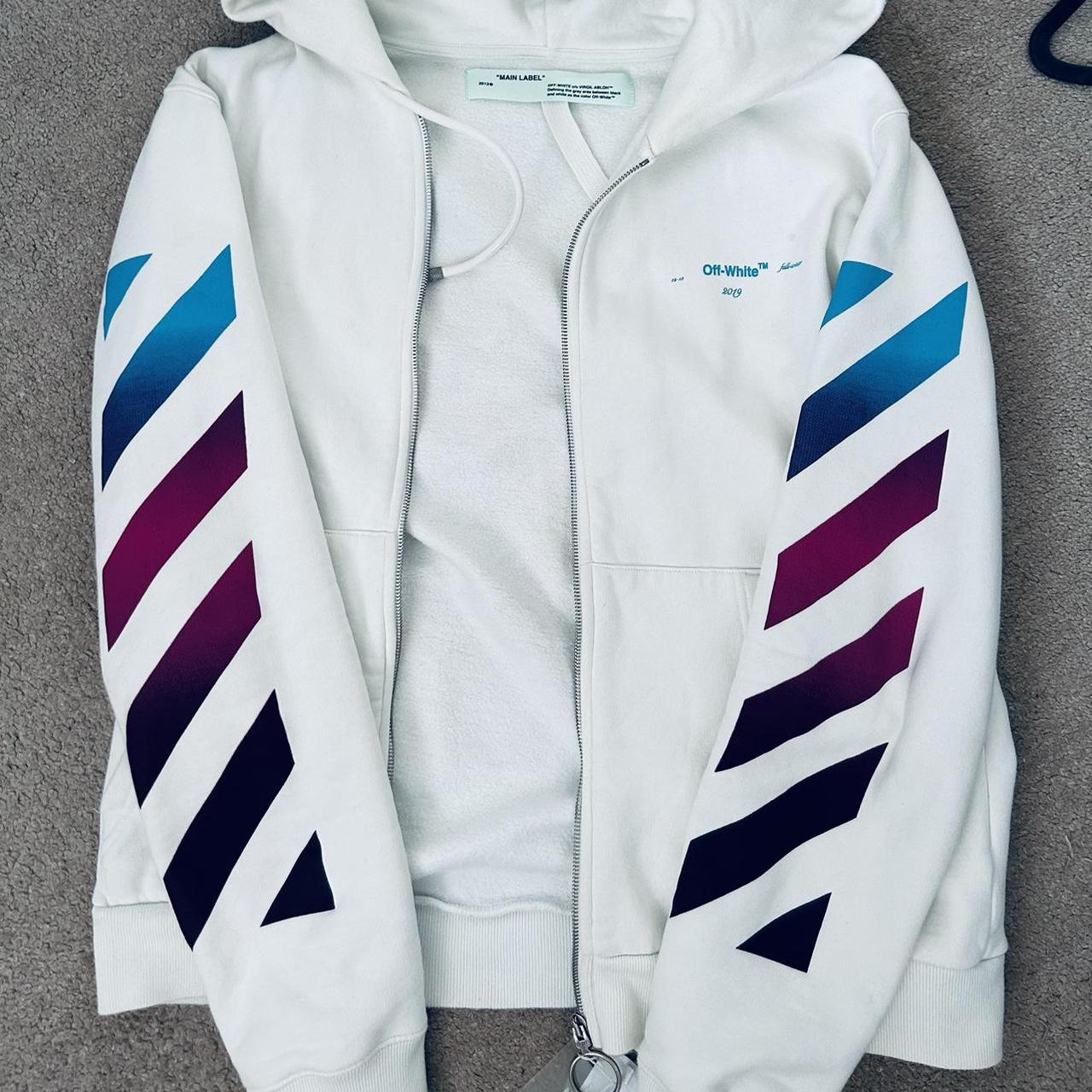 Genuine OFF WHITE 2019 Gradient Zip Hoodie