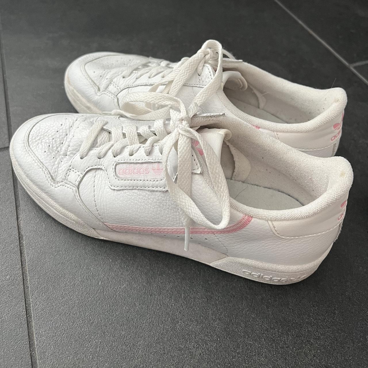 adidas continental 80 off white true pink