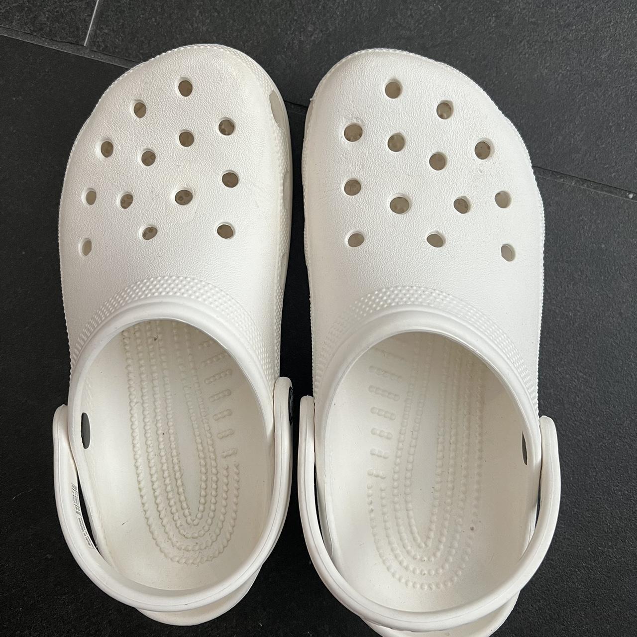 Barely worn white classic crocs! - Depop
