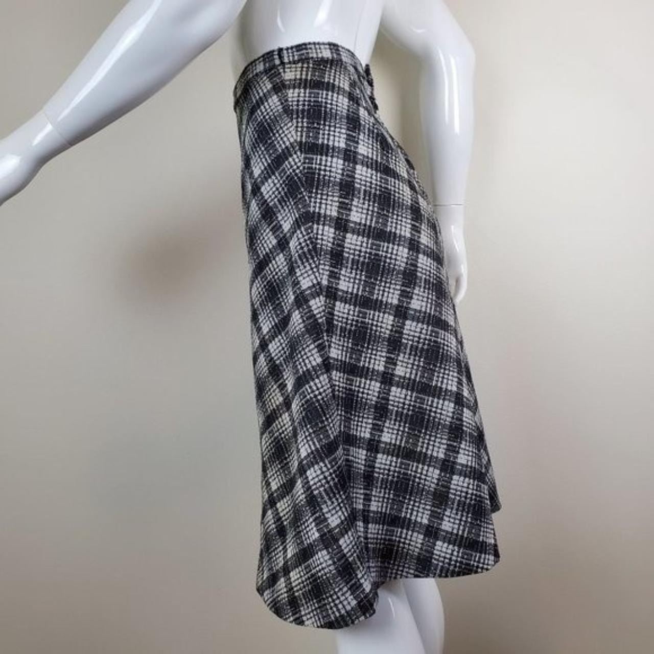 Black and white plaid a line skirt best sale