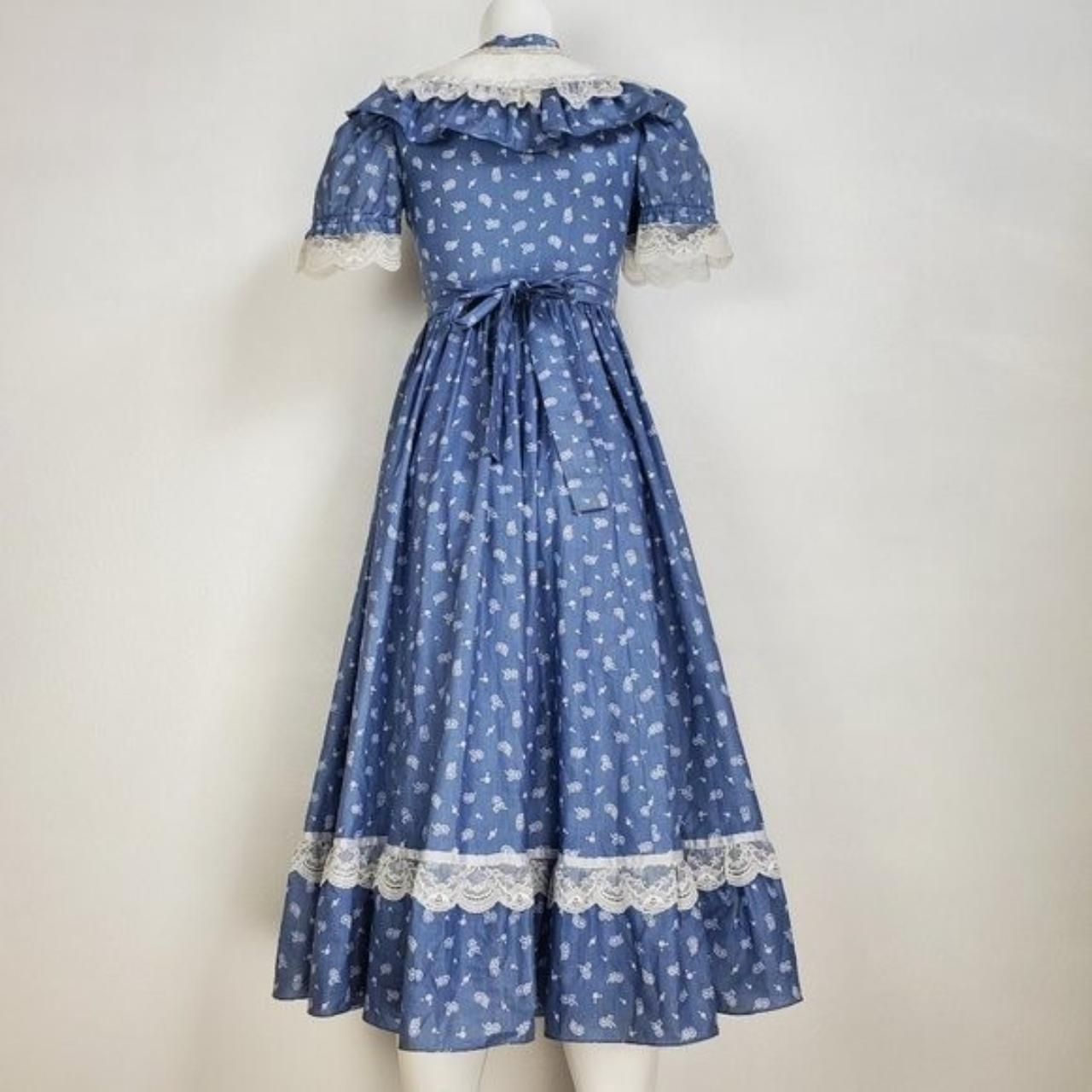 Vintage 70's Blue selling Floral Prairie Dress