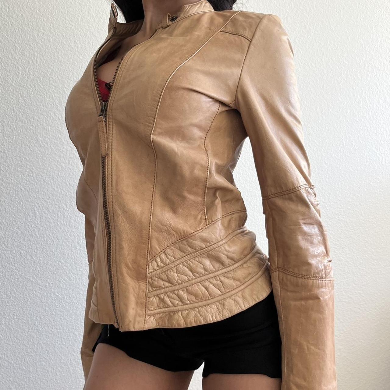 Light tan hotsell leather jacket