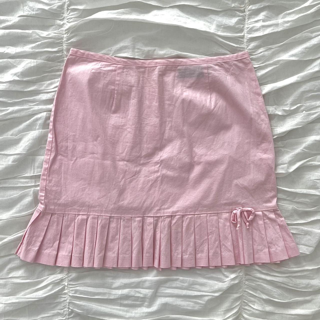 vintage coquette pink bow ruffle skirt 🎀 Bow... - Depop