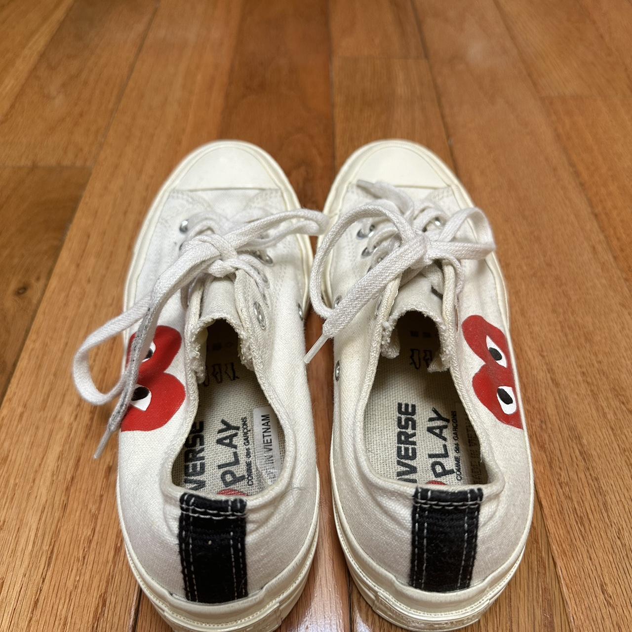 CDG low top white converse - worn a hand full of... - Depop