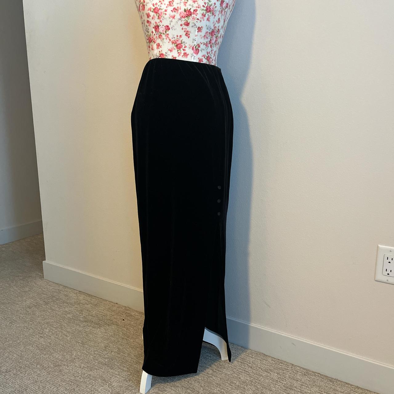 Alex Evenings black velvet maxi skirt with slit on