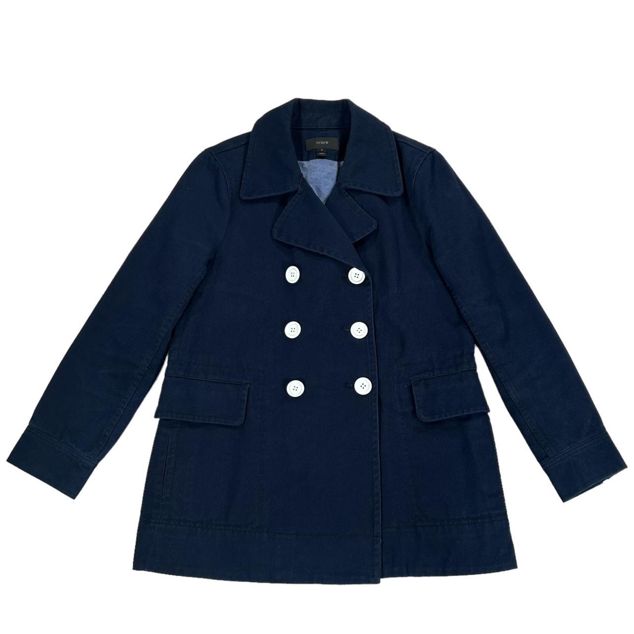 J.Crew Women's Blue Coat Depop