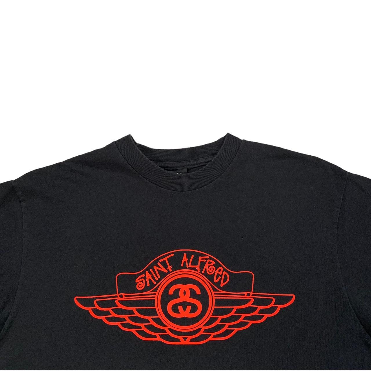 Vintage Stussy x Saint Alfred Black & Red Wing Logo...