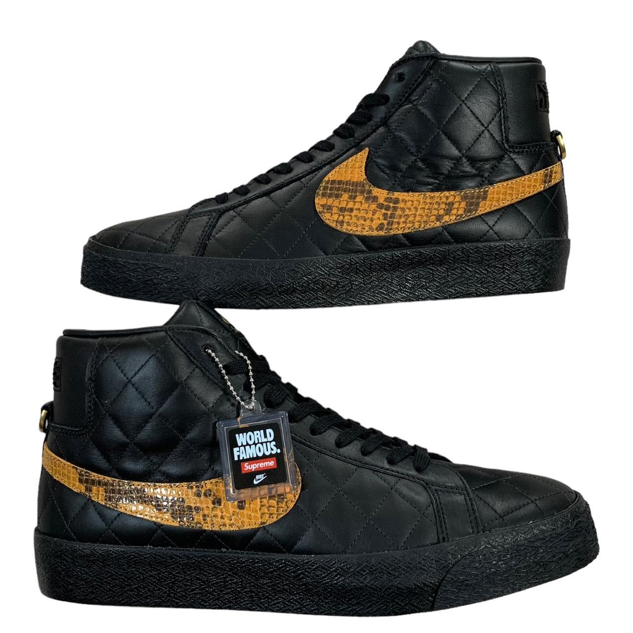 Nike Sb Supreme Zoom Blazer Mid Black Gold Snakeskin... - Depop