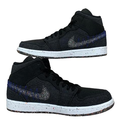 Jordan 1 mid hot sale glitter black