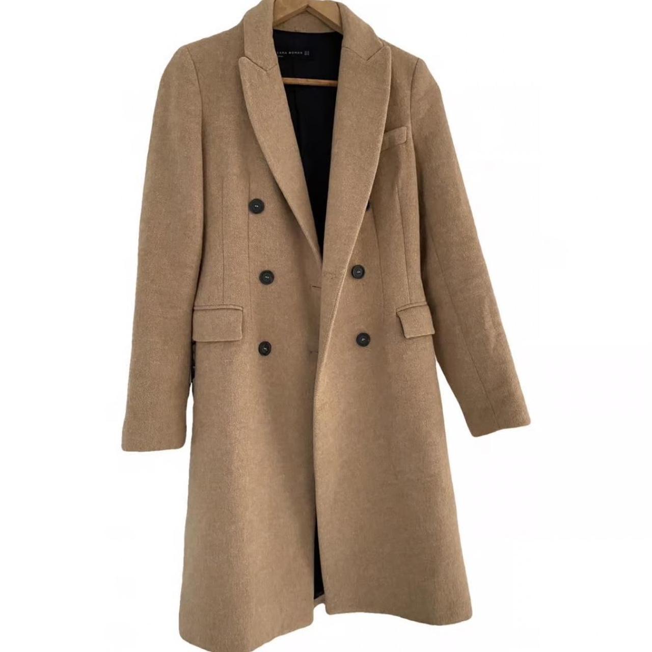 Beige coat deals women's zara