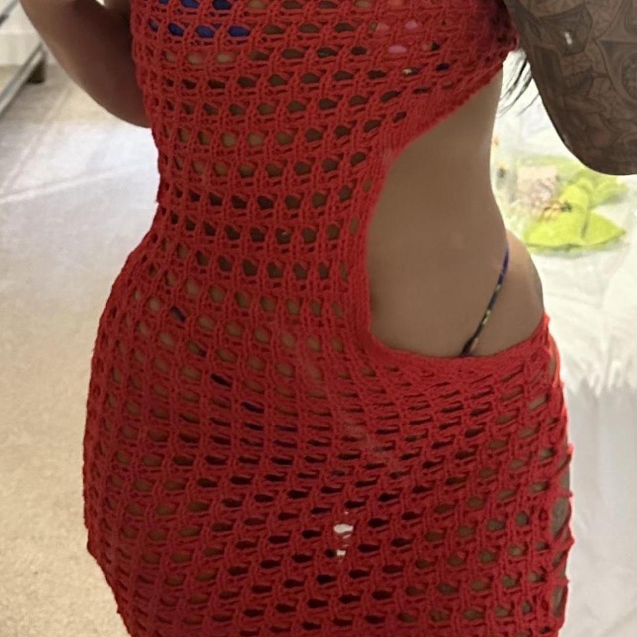 Brand new Mars the label red crotchet cut out dress... Depop