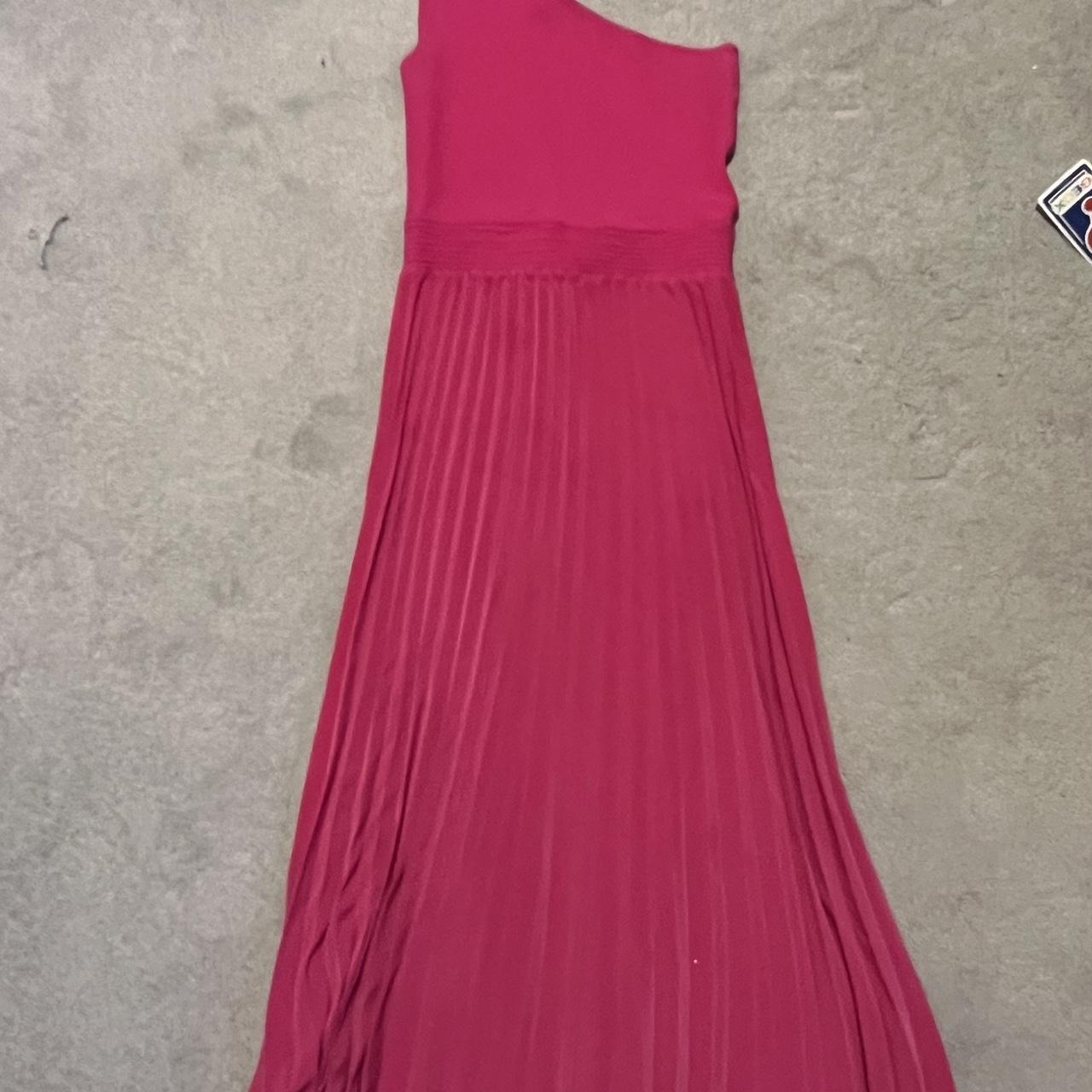 Ted Baker pink pleated one shoulder dress, Size