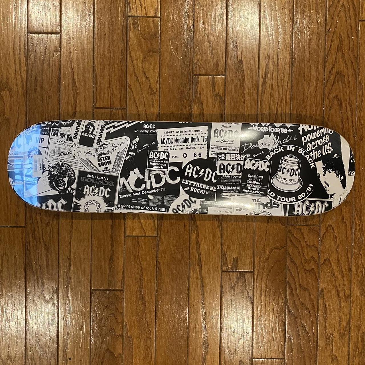 Ac/dc x diamond supply co skateboard deck size 8.25... - Depop
