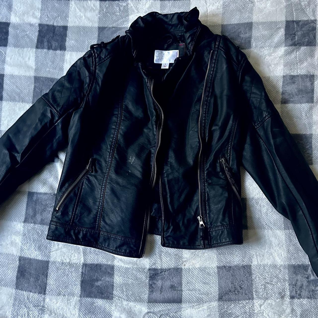 Xhilaration Women's Jacket - Black - S – Black Xhiliration faux leather jacket with front …