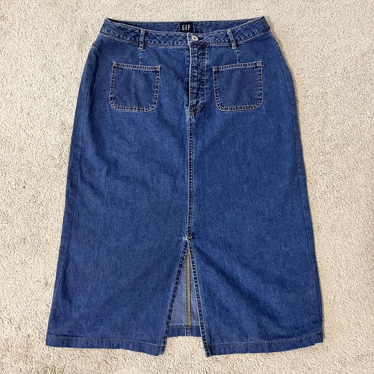 Denim Midi Skirt from Gap DETAILS Size 14 100... Depop