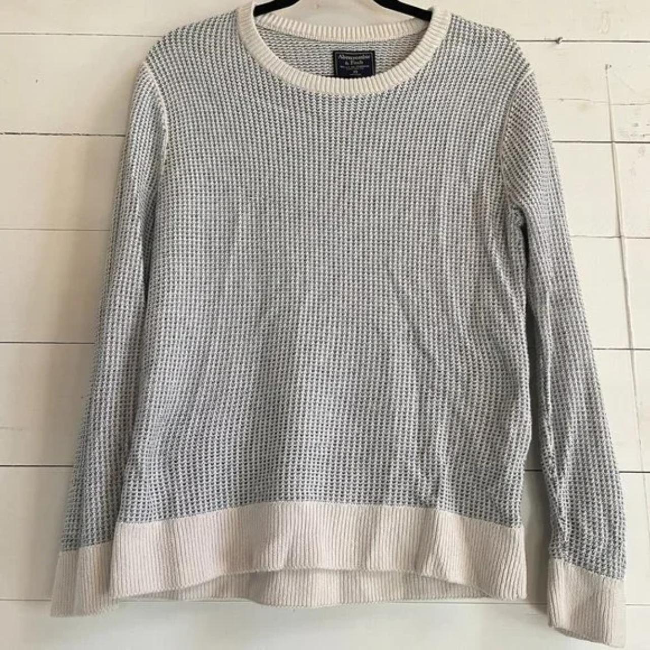 Abercrombie & Fitch Blue/white Knit Sweater Great... - Depop