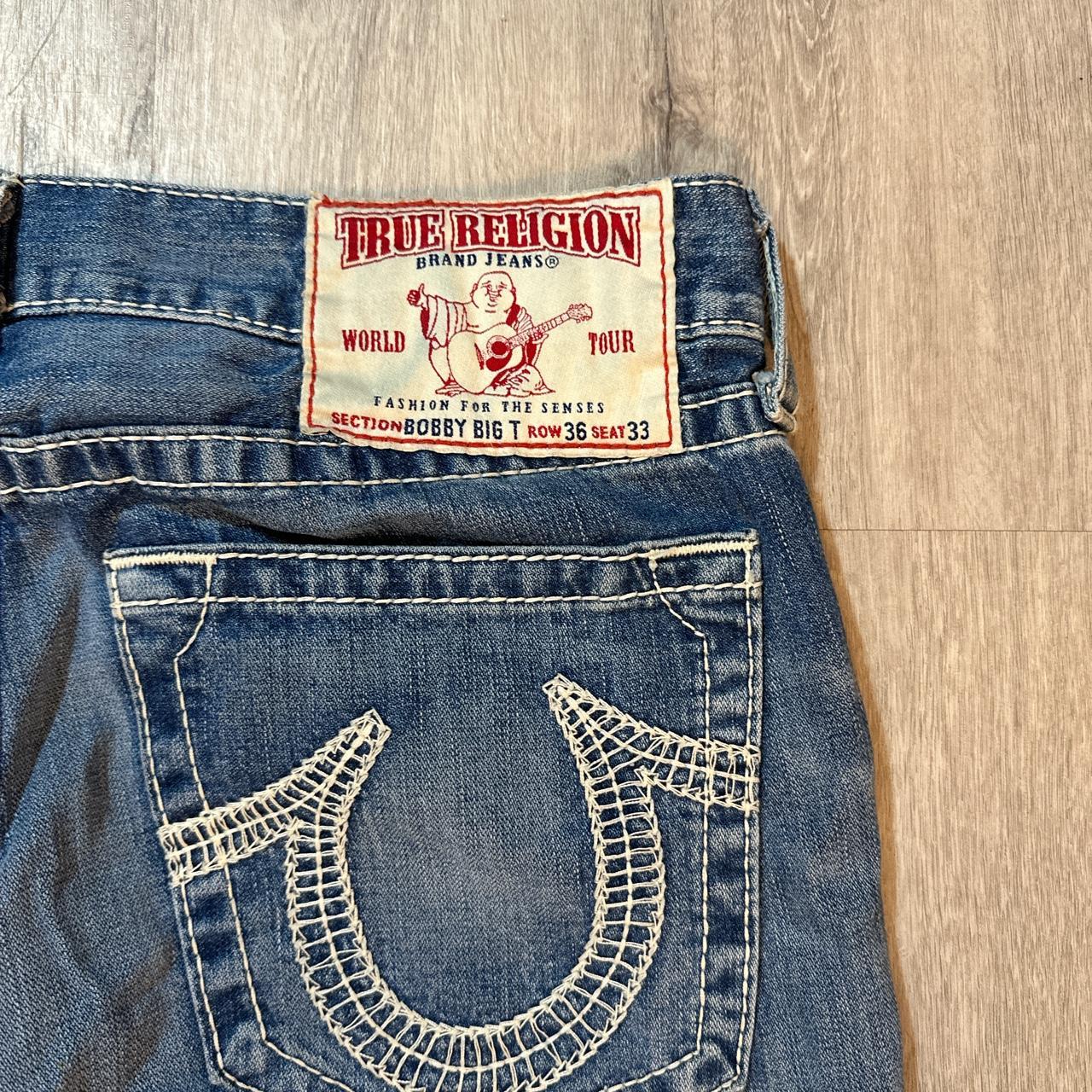 true religion bobby big t blue denim jeans 36x32... - Depop