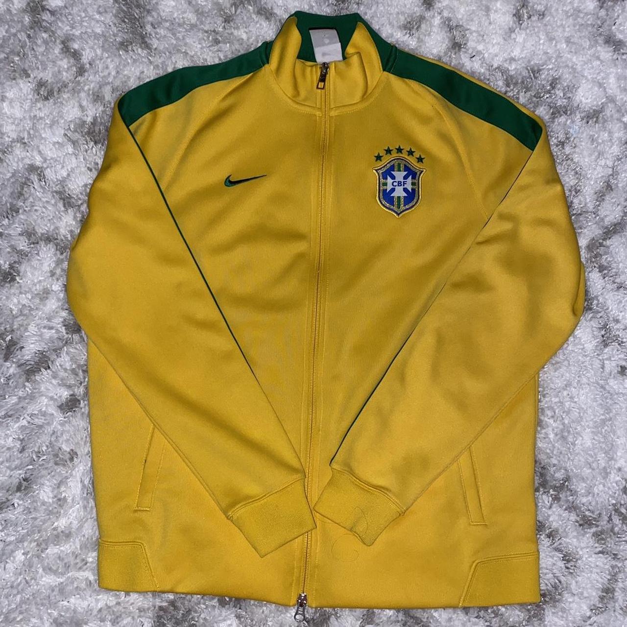 Adidas Brazil 1822 Yellow Soccer Jacket Men's Large Federative De