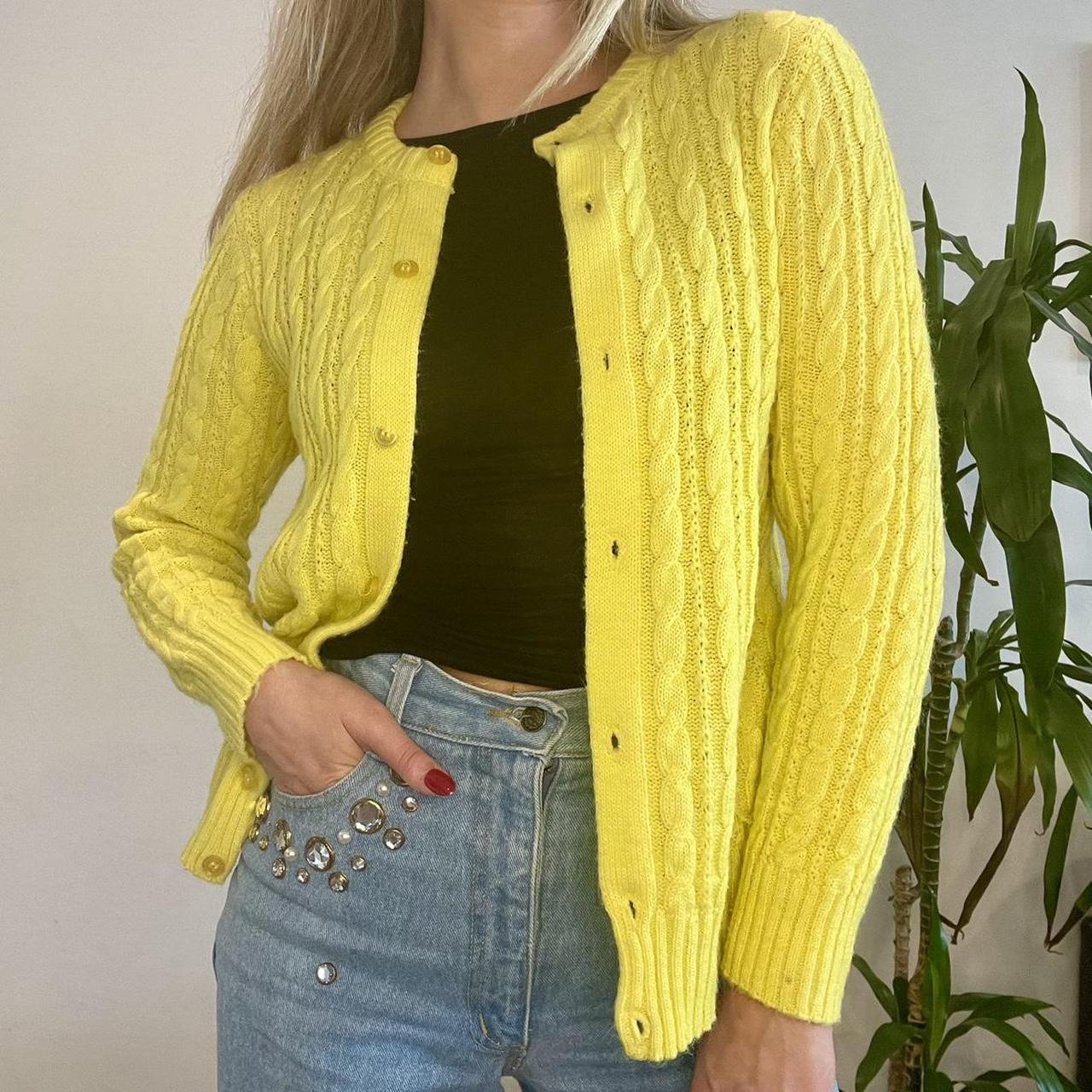 Vintage Bright Yellow Knit Cardigan, An