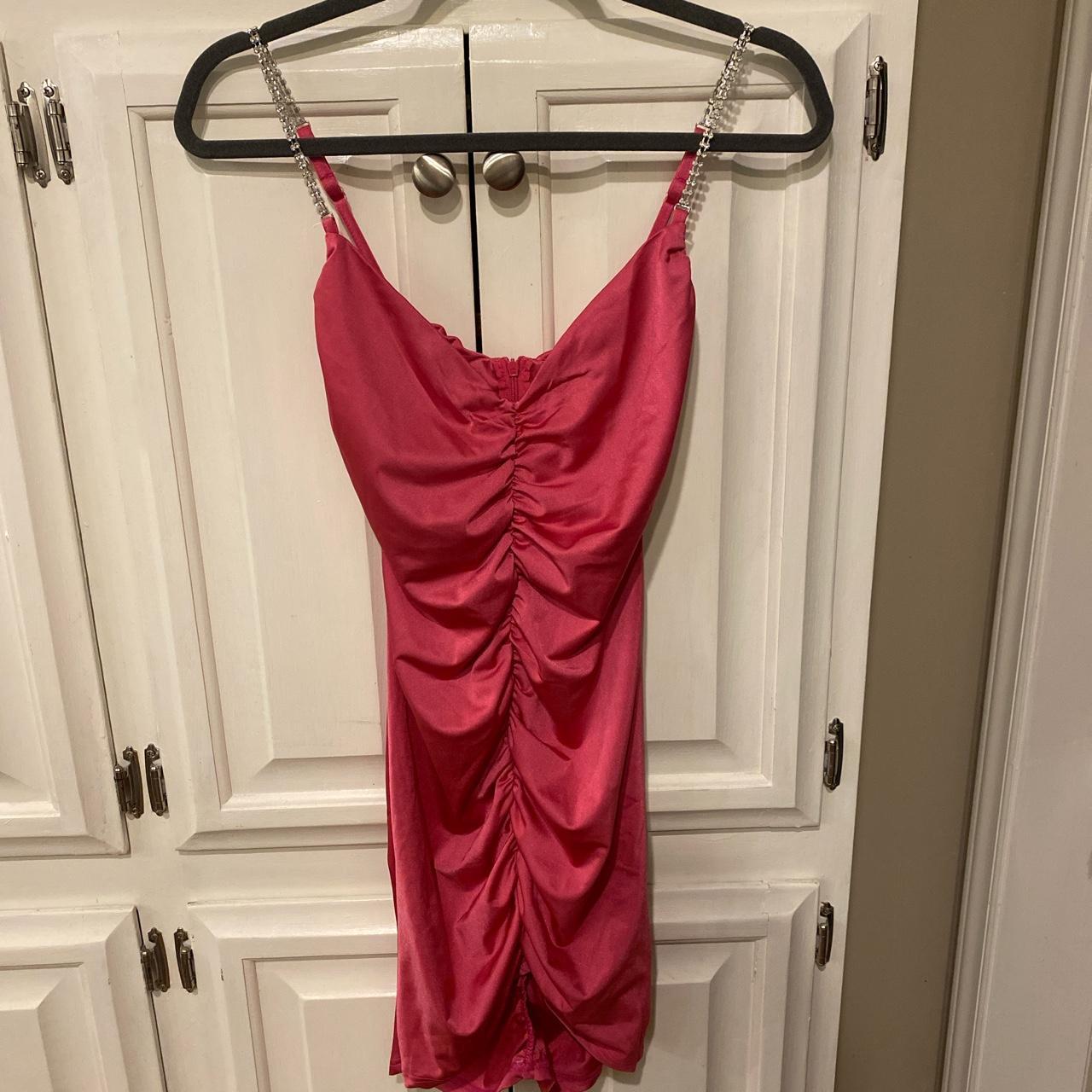 hot pink shein party dress NEVER WORN - Depop