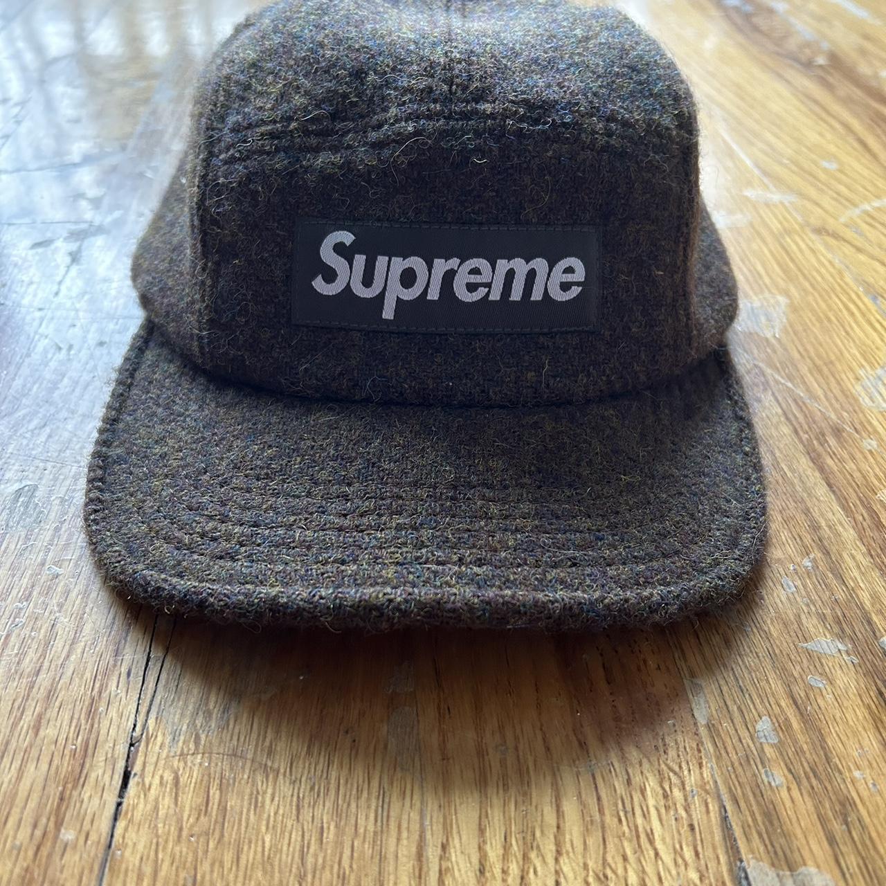 SUPREME HARRIS TWEED WOOL FIVE PANEL CAMP FW12.... - Depop