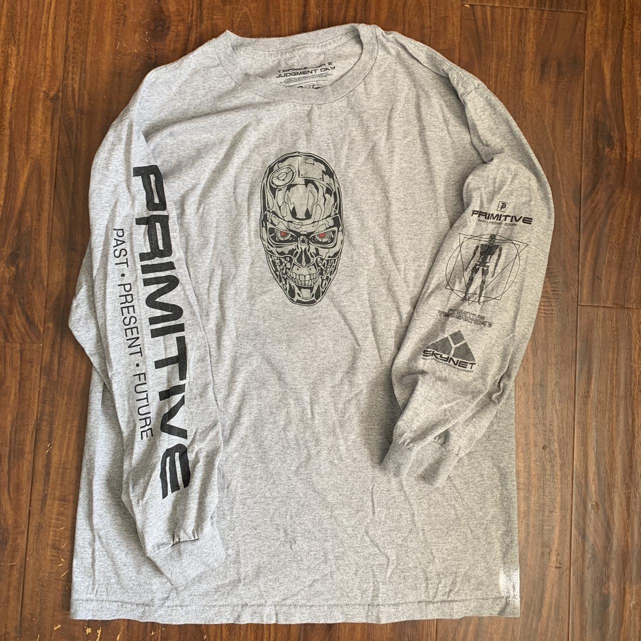 Primitive Men's Black and Grey T-shirt | Depop