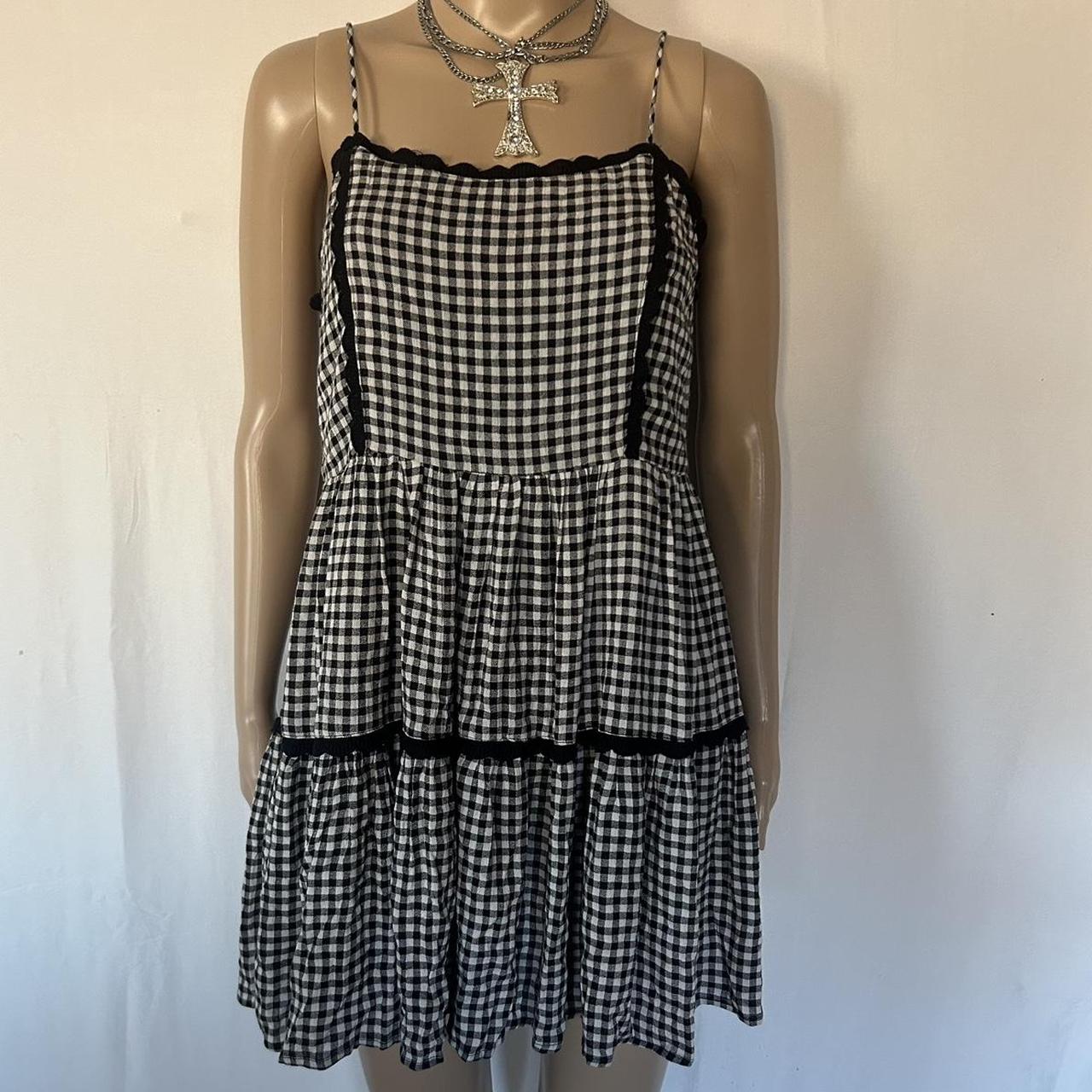 Gingham baby doll dress size small. Adjustable... - Depop