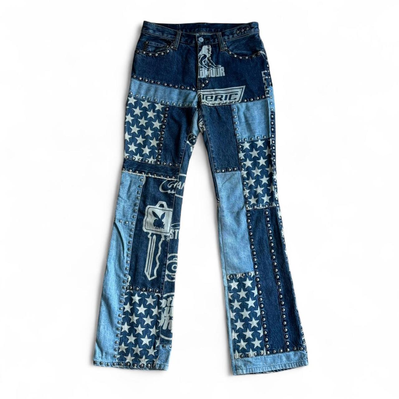 Hysteric glamour kinky jeans パッチワーク Vintage Hysteric Glamour Kinky Jean Blue Shade Size M Made