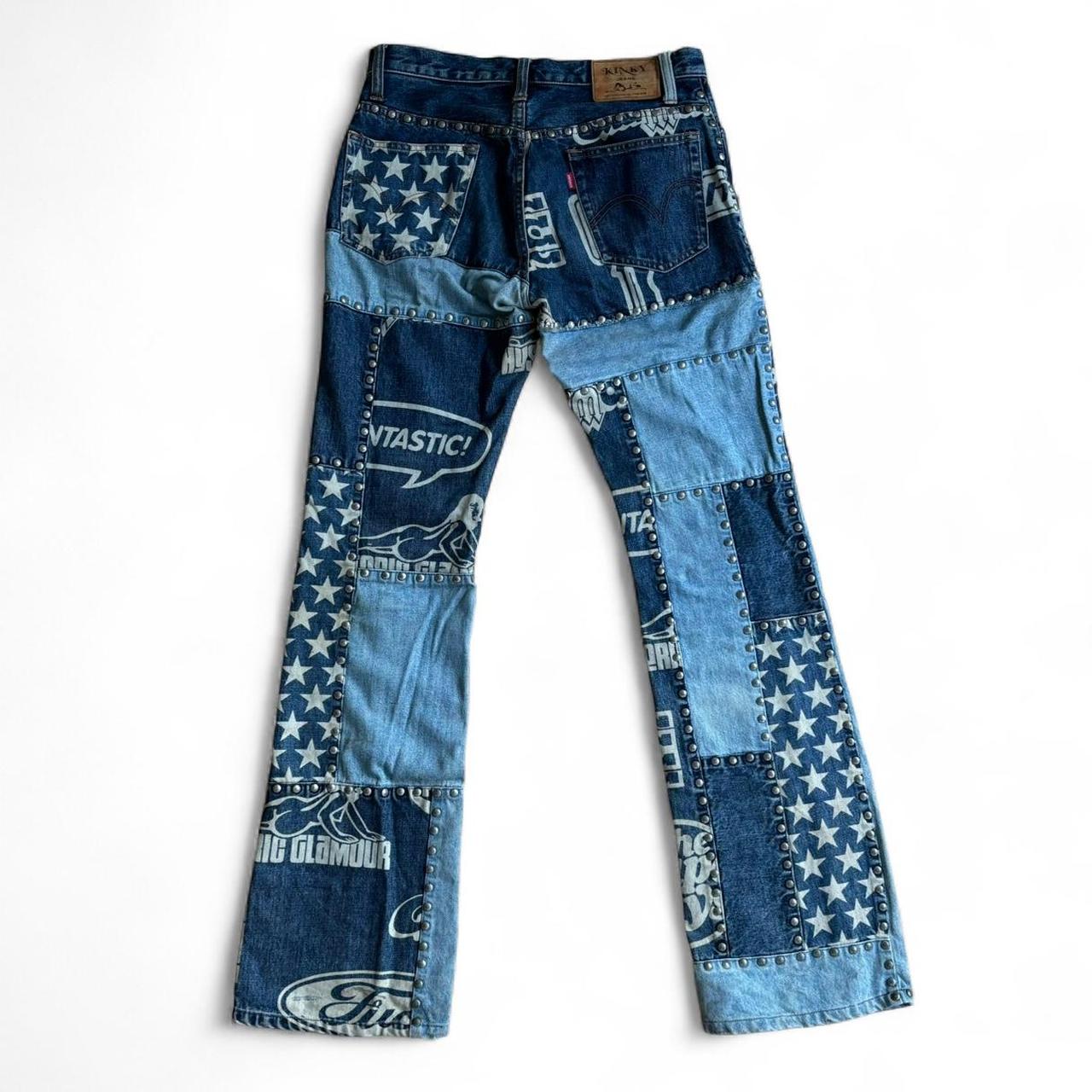 P290◯ hysteric glamour ヒス KINKY JEANS 麻 vintage HYSTERIC GLAMOUR patchwork denim pants “kinky jeans