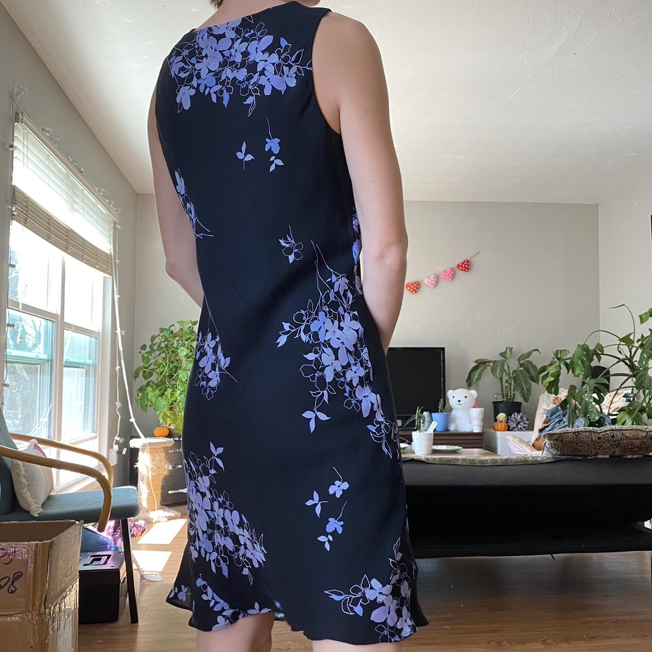 Casual Corner Women's Black and Blue Dress Depop