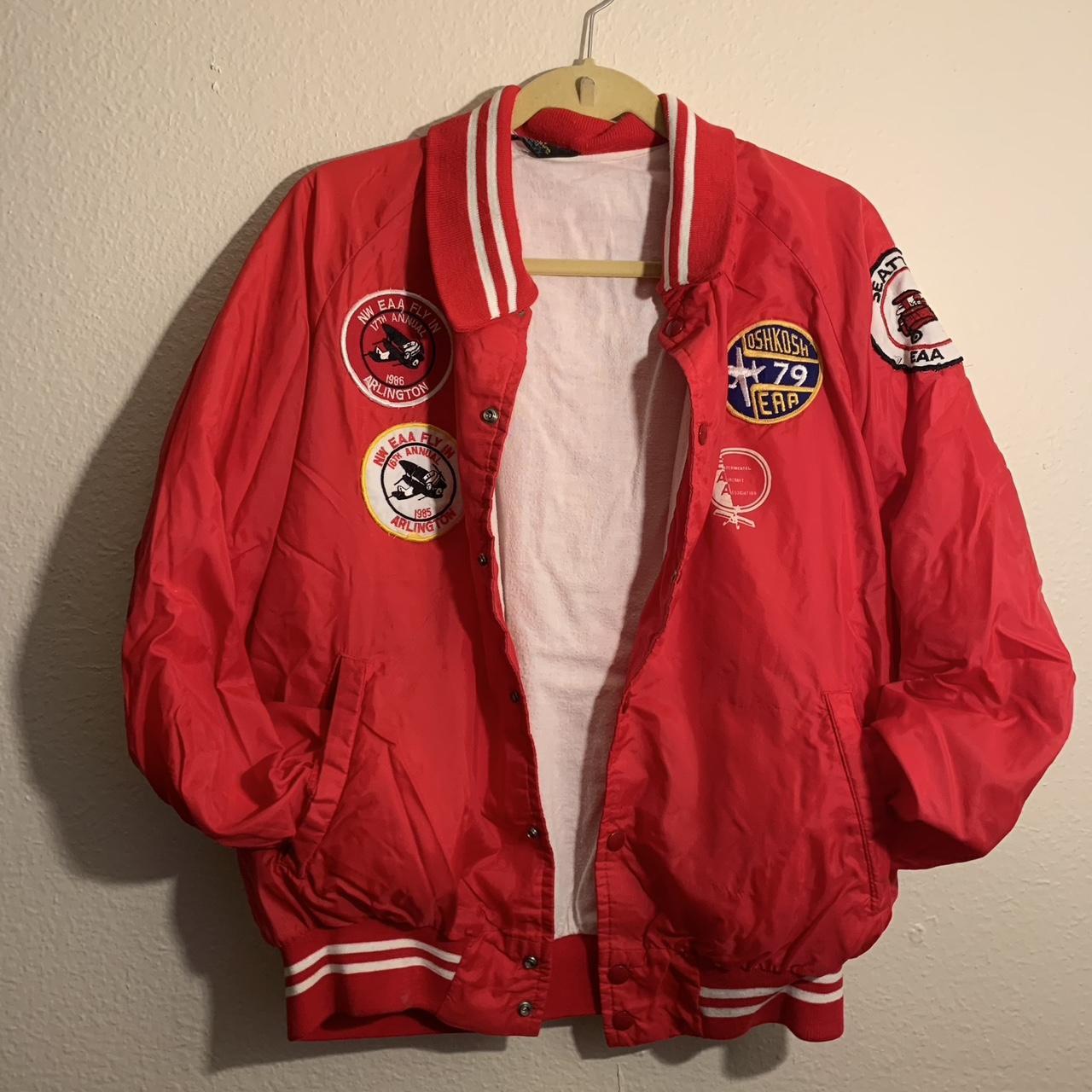 Vintage Champion Boats Bomber Jacket With Patches - Depop