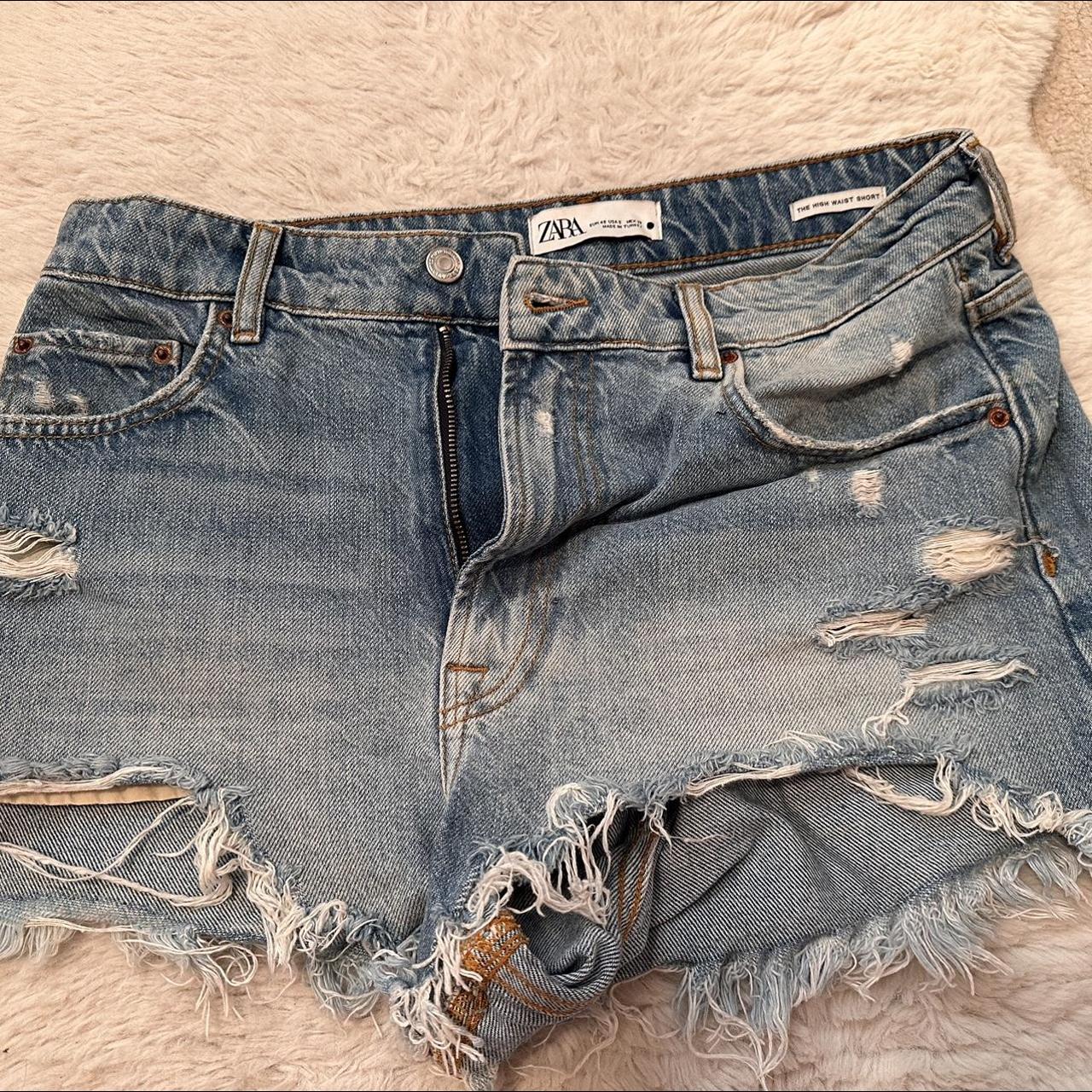 ZARA denim shorts - UK 12 (would also fit 10) -... - Depop