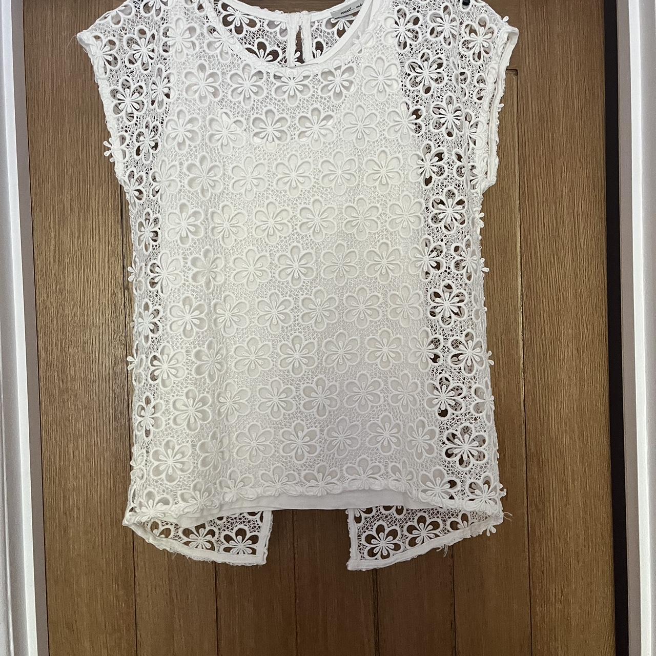 Next cream crochet top with cream vest to go... - Depop