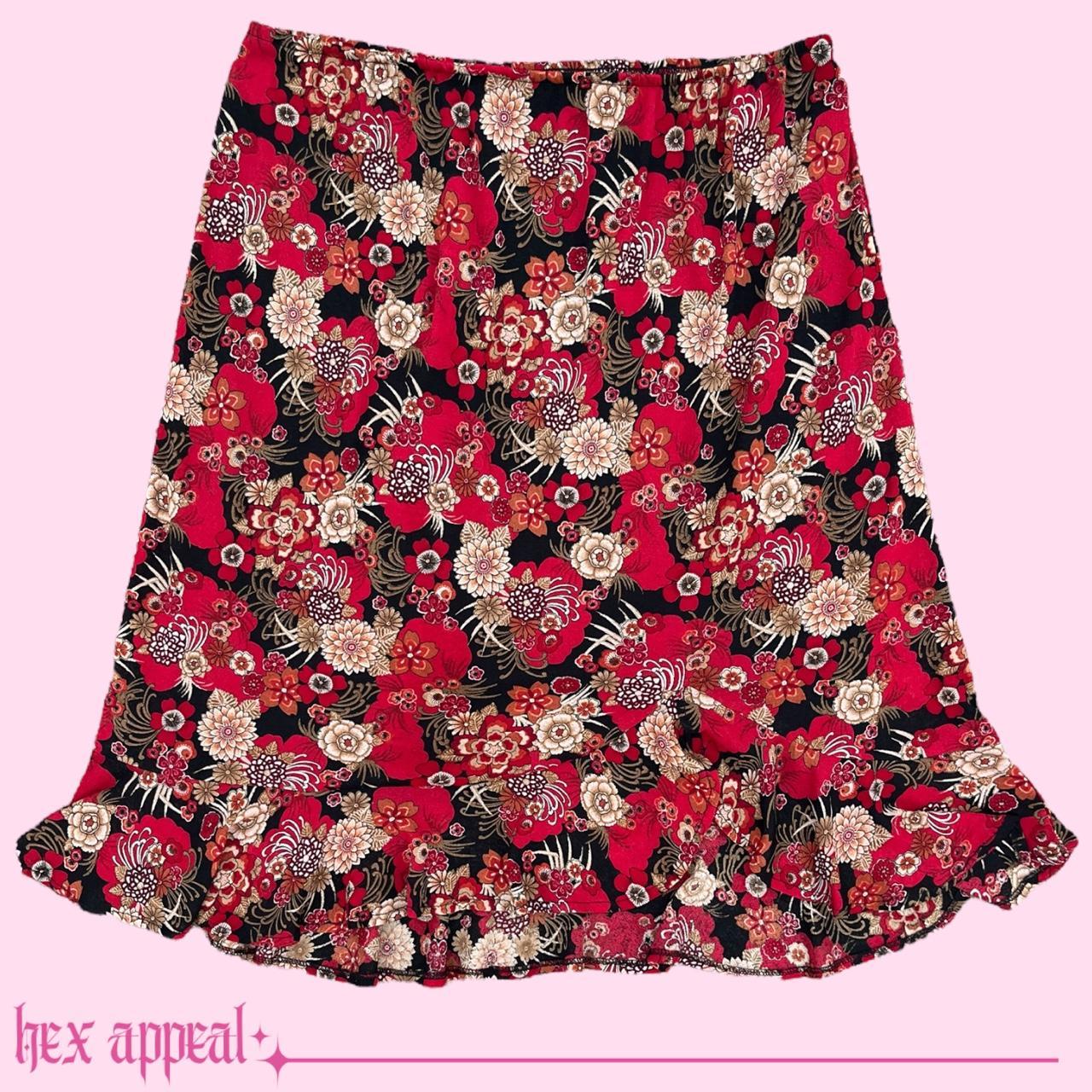 AGB Beyer cali 90s mesh floral midi skirt Depop