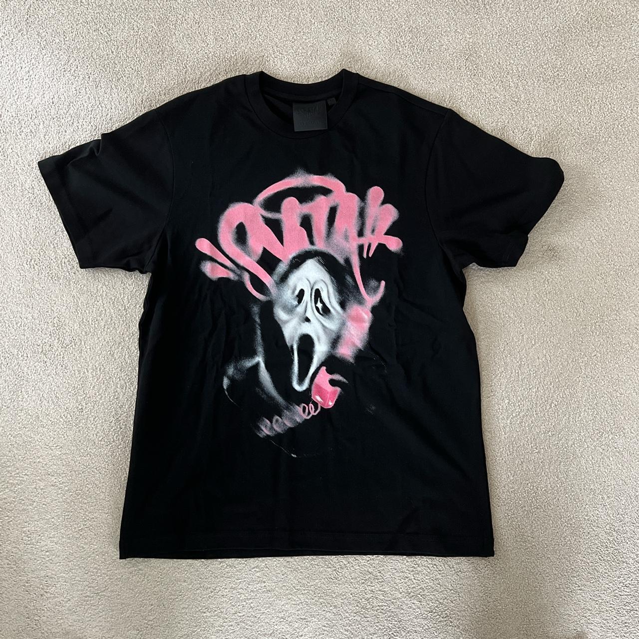 Syna Black Scream T-shirt Size Medium Slightly... - Depop