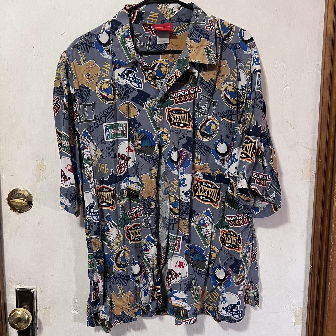 Vintage Super Bowl Button Up Shirt Size Large Has - Depop